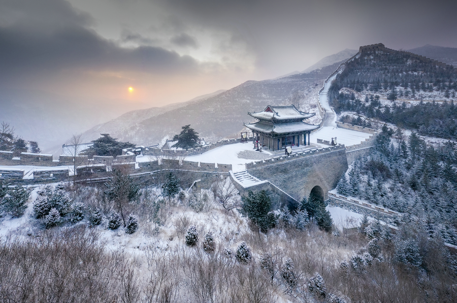 Yanmen Pass, situated in the Yanmenshan Mountain approximately 20 kilometers north of the urban area